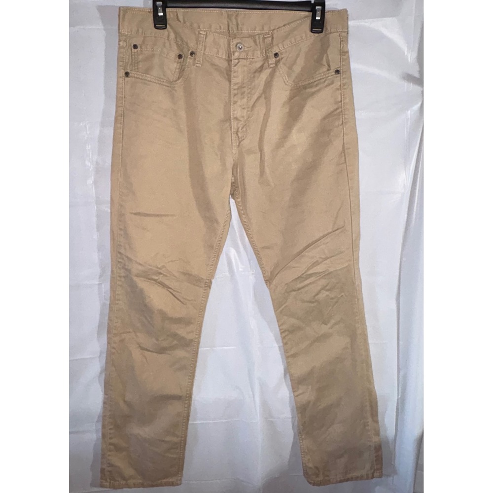 Levis 511 Slim Fit Khaki Tan Pants Mens 36x32 Twill Chino Trousers Casual Modern